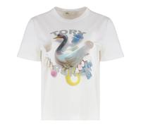 Tory Burch - T-shirt ras du cou en coton - Femme - Tops - Blanc - Taille: 40 FR
