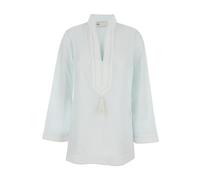 Tory Burch - Tunique en coton - Femme - Blouses et Chemises - Bleu - Taille: 40 FR