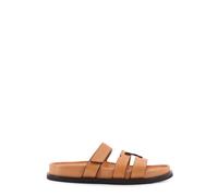Tory Burch - Turnlock Sport Slide - Femme - Chaussures - Brun - Taille: 38 EU