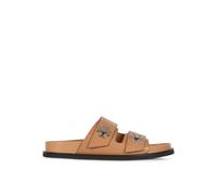 Tory Burch - Turnlock Sport Slide - Femme - Chaussures - Brun - Taille: 39 EU