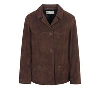 Tory Burch - Veste en cuir suédé - Femme - Vestes - Brun - Taille: 38 FR