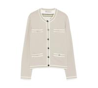 Tory Burch - Wool Cardigan - Femme - Pulls - Gris - Taille: 38 FR