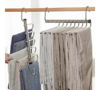 Torytoe Cintre Gain de Place, 9 Couches Cintre Multi Pantalon Antidérapant Pliable Cintres Pantalons avec Crochet Rotatif Porte Pantalons pour écharpes, Jeans, Vêtements, Serviettes