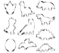 Torytoe Emporte-pièce dinosaure 10 Pièces, Ensemble de Emporte de dinosaure, Moule à Biscuits Emporte-Pièces en Acier Inoxydable, Emporte-pièce dinosaure biscuit pour enfants Dino Party