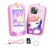 Tosaju Enfants Jouet de Téléphone Mobile avec Double Caméra d'enfants 2,8 Pouces écran Tactile Apprentissage Téléphone Apprentissage Jouet avec 32 Go Carte SD Garçon Fille âge 3 4 5 6 7 8 Cadea