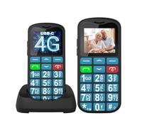 Tosaju Téléphone Portable 4G pour Personnes âgées Gros Bouton Fonction de téléphone Portable Simple Basic Unlock Sim Gratuit Facile à Utiliser LCD Affichage SOS Bouton Batterie 1000 MAH