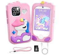 Tosaju Telephone Portable Enfant Jouet avec Double Caméra d'enfants 2,8 Pouces écran Tactile Apprentissage Téléphone Apprentissage Jouet avec Carte SD Garçon Fille âge 3 4 5 6 7 8 Cadea