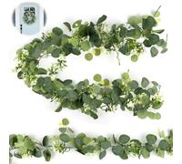 TOSAVGA Lot de 2 Guirlandes de Fleurs D'eucalyptus Artificielles Guirlandes 1,8 m, Guirlandes Artificielles D'eucalyptus, Vigne D'eucalyptus, Artificielles Plante Suspendue pour Décoration de Mariage
