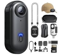 TOSBARRFT Caméra corporelle 1080P POV Pro, caméra Portable avec Clip Rotatif 360° et Clip magnétique, Enregistrement 150 Minutes, idéale pour conférences, Voyages et promenades (1080-P-32G)