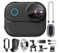 TOSBARRFT T71M Mini Caméra Sport 4K, Caméra POV pour Moto & Vélo, Stabilisation EIS 6 Axes, Grand Angle 154°, Carte 64 Go, Boîtier De Charge, Support Magnétique, Caisson Étanche 30 M