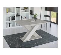 Tosca - table à manger extensible - gris et blanc - 4 à 6 personnes - Gris / Blanc