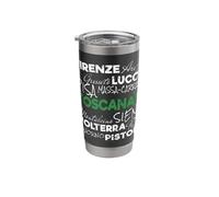 Toscane rétro lettrage Italie souvenir de vacances vintage Gobelet isotherme en acier inoxydable double paroi