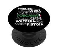 Toscane rétro Lettrage Italie Souvenir de Vacances Vintage PopSockets PopGrip Adhésif