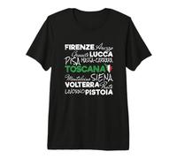 Toscane rétro Lettrage Italie Souvenir de Vacances Vintage T-Shirt Haut de Gamme