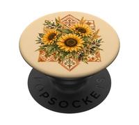 Toscane Tournesols Terre Cuite Carreaux Italie Campagne PopSockets PopGrip Adhésif