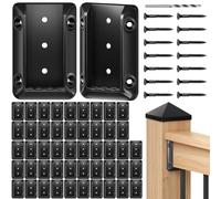 Toscoco Lot de 50 connecteurs de support de balustrade pour poteau en bois de 5,1 x 10,2 cm (réellement 3,8 x 8,9 cm) pour connexion de poteau en bois à main courante, supports de balustrade pour