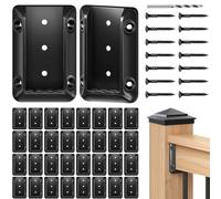 Toscoco Lot de 50 connecteurs de support de balustrade pour poteau en bois de 5,1 x 10,2 cm (réellement 3,8 x 8,9 cm) pour connexion de poteau en bois à main courante, supports de balustrade pour