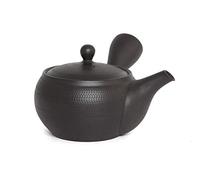 Tosei Touen NAOKI TAKEMOTO - Théière Japonaise Tsuba Maruba. Couleur : Noir - Fabriqué à la Main sur Le côté de Casserole - Passoire en céramique intégrée
