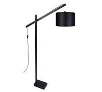 TOSEL Lampadaire liseuse 1 lumières - luminaire intérieur - tissu noir - Style inspiration nordique - H180cm L80cm P80cm