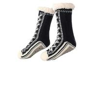 Toselfwith Slipper Socks, Ultra-Thick Cashmere Slipper Home Socks, Winter Warm Fuzzy Socks(Black,1 pc)