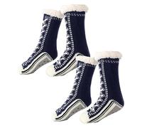 Toselfwith Slipper Socks, Ultra-Thick Cashmere Slipper Home Socks, Winter Warm Fuzzy Socks(Lake Blue,2 pc)