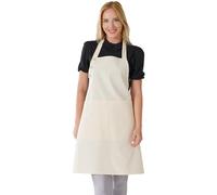 TOSHE Tablier de cuisine en coton résistant aux gouttes d'eau avec poches pour femme - 10 options de couleur crème (crème)
