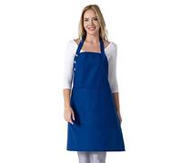 TOSHE Tablier de cuisine en coton résistant aux gouttes d'eau avec poches, tablier réglable pour femme, 10 options de couleur, tablier bleu marine