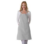 TOSHE Tablier de cuisine en coton résistant aux gouttes d'eau avec tabliers réglables pour femme avec poches, 10 options de couleur, tablier de cuisine argenté