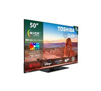 Toshiba 50QV3463DG Smart TV QLED 4K UHD de 50", sans cadre, avec HDR10, Dolby Audio, compatible avec assistant vocal Alexa, Bluetooth
