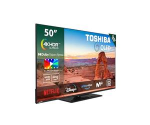 Toshiba 50QV3463DG Smart TV QLED 4K UHD de 50", sans cadre, avec HDR10, Dolby Audio, compatible avec assistant vocal Alexa, Bluetooth