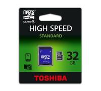 Toshiba - Carte mémoire flash (adaptateur microSDHC - SD inclus(e)) - 32 Go - Class 4 - micro SDHC