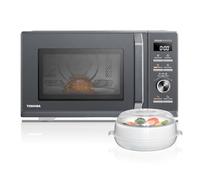 Toshiba Four à Micro-ondes Multifonction 26L,MW3-AC26SFI(MG), Grande capacité, Combiné 6-en-1 avec Friteuse à Air, Chef Defrost, Avec bol vapeur, Gris Morandi