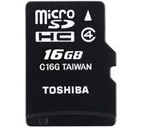 Toshiba High Speed M102 - Carte mémoire flash (adaptateur microSDHC - SD inclus(e)) - 16 Go - Class 4 - micro SDHC