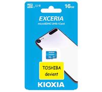 Kioxia Carte mémoire microSDHC EXCERIA - 16 Go UHS‑I U1 Class 10 (adaptateur SD inclus)