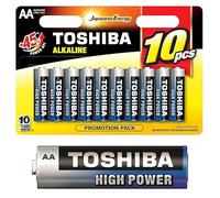 Toshiba Lot de 10 Piles AA, Batteries Alcalines LR6 1,5V, Ultra Longue Durée, 10 Ans de Conservation, Idéales pour Télécommandes, Jouets, Appareils Électroniques, 40700110
