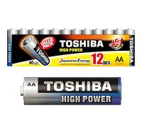 Toshiba Lot de 12 Piles AA, Batteries Alcalines LR6 1,5V, Ultra Longue Durée, 10 Ans de Conservation, Idéales pour Télécommandes, Jouets, Appareils Électroniques, 40700102