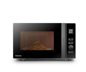 Toshiba Micro-ondes 20L MV-AM20T(BK), 800W, 12 Menu automatique, 5 Niveaux de Puissance, Ampoule LED, Plateau tournant amovible, Dégivrage facile, Noir