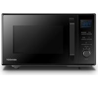 Toshiba MW2-AC25TF(BK) Four à micro-ondes 4 en 1 avec air chaud & gril & fonction combinée / 25L / 900W / 1100W gril / 2100W air chaud/intérieur émaillé/plateau tournant avec mémoire de position/noir