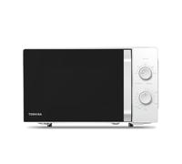 Toshiba MW2-MM20P(WH) Four à micro-ondes standard 20 litres 800 W 5 niveaux de puissance avec fonction de décongélation pratique, éclairage LED intérieur/blanc