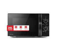 TOSHIBA MW2-MM20PF MW2-MM20PF Micro-ondes avant miroir Noir 20 litres 700 W Contrôle manuel Compact avec 5 niveaux de puissance Dégivrage automatique Parfait pour pizza de 22,9 cm Horloge et minuteur