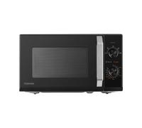 Toshiba MW3-MM20PE(BK) Micro-ondes Compact 20L, 700 W, Noir | Commandes Mécaniques, 5 Niveaux de Puissance, Plateau Tournant Bidirectionnel, Minuterie Mécanique 30 min