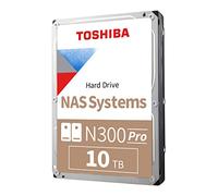 Toshiba N300 PRO HDWG51AXZSTB Disque dur interne 10 To Capacité jusqu'à 24 baies 3,5" Taux de charge de travail jusqu'à 300 To/an CMR SATA 6 Go/s 7200 tr/min Mémoire cache 512 Mo