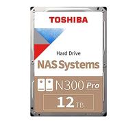 Toshiba N300 PRO HDWG51CXZSTB Disque dur interne de 12 To (jusqu'à 24 baies 3,5" - Taux de charge de travail jusqu'à 300 To/an CMR SATA 6 Go/s 7200 tr/min 512 Mo de cache