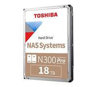 Toshiba N300 PRO HDWG51JXZSTB Disque dur interne 3,5" 18 To Grand NAS d'entreprise (jusqu'à 24 baies) - Taux de charge de travail jusqu'à 300 To/an CMR SATA 6 Go/s 7200 tr/min 512 Mo de cache