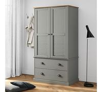 Toshilian Armoire Penderie, Armoire Dressing Armoire de Rangement Garde-Robe Vigo Gris 90x55x176 cm Bois Massif de pin