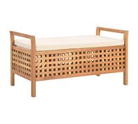 Toshilian Banc de Rangement, Coffre de Rangement sur Pied Armoire Bas de Rangement Banc de Rangement 93x49x49 cm Bois de Noyer Massif