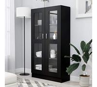 Toshilian Bibliothèque, Étagère de Rangement Meuble de Rangement Armoire à vitrine Noir 82,5x30,5x150 cm Aggloméré