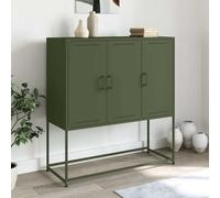 Toshilian Buffet, Meuble de Rangement Buffet Armoire de Cuisine Buffet Haut Vert Olive 100,5x39x107 cm Acier