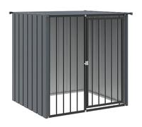 Toshilian Enclos Niche Cage pour Chien Métal Noir 110x103x109 cm Acier galvanisé