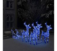 Toshilian Lumineux Noël Exterieur, Déco Noël Décoration de Noël Rennes et traîneau 280x28x55 cm Acrylique